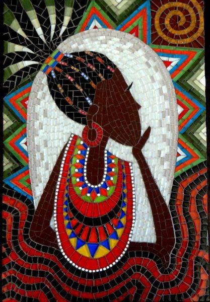 Artist Creates Stunning Mosaic Portraits Inspired by Colorful Patterns From African Culture