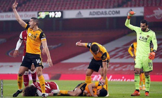 Raul Jimenez: Code Red: Nuno Espirito Santo recalls moment of Wolves striker's injury at Arsenal