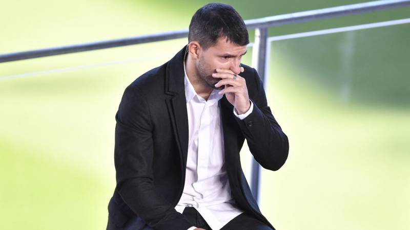 Tearful Aguero retires from football due to heart problem