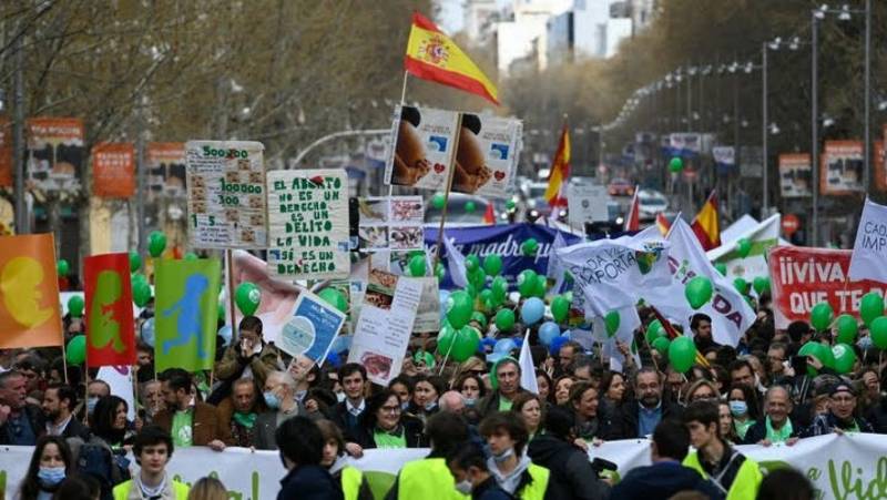 Thousands protest in Madrid against abortion