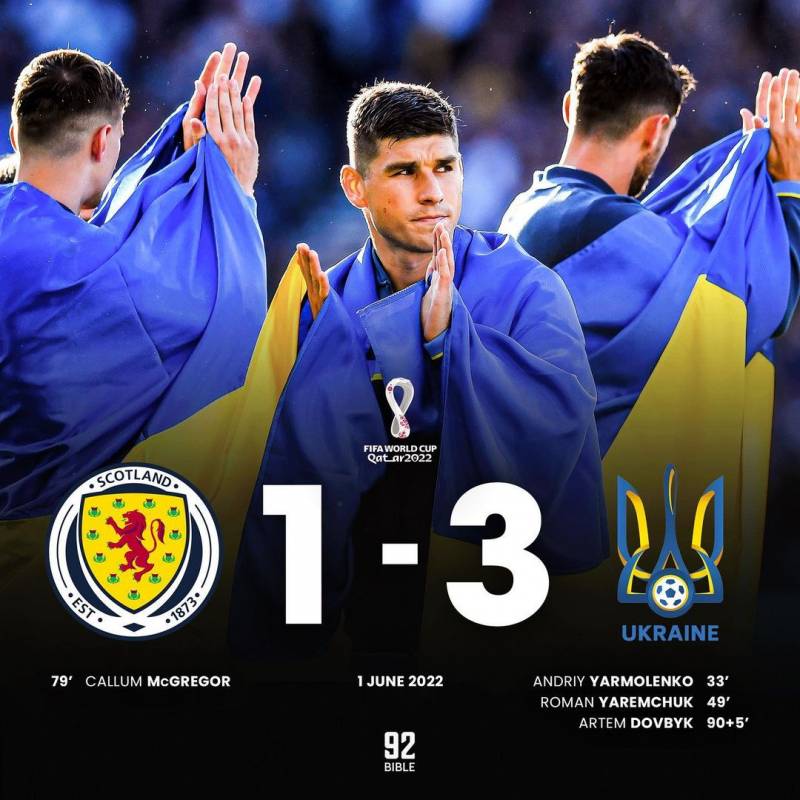 Ukraine Beat Scotland 3-1 To Keep World Cup Dream Alive