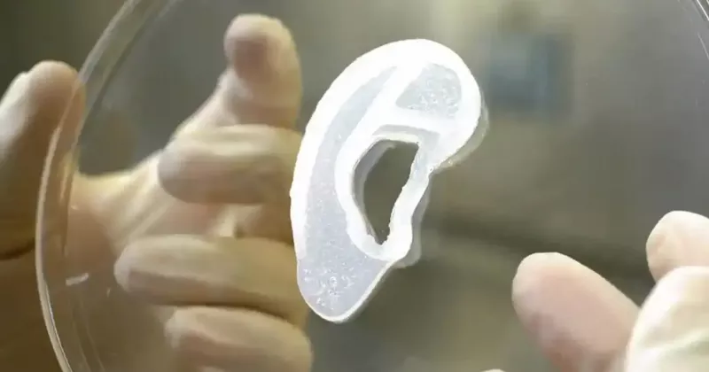 DOCTORS TRANSPLANT EAR THAT WAS 3D PRINTED WITH PATIENT'S OWN CELLS