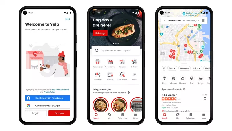 Yelp Updates Its Android App With A Redesigned Homepage Feed And Map-Based Search Feature.