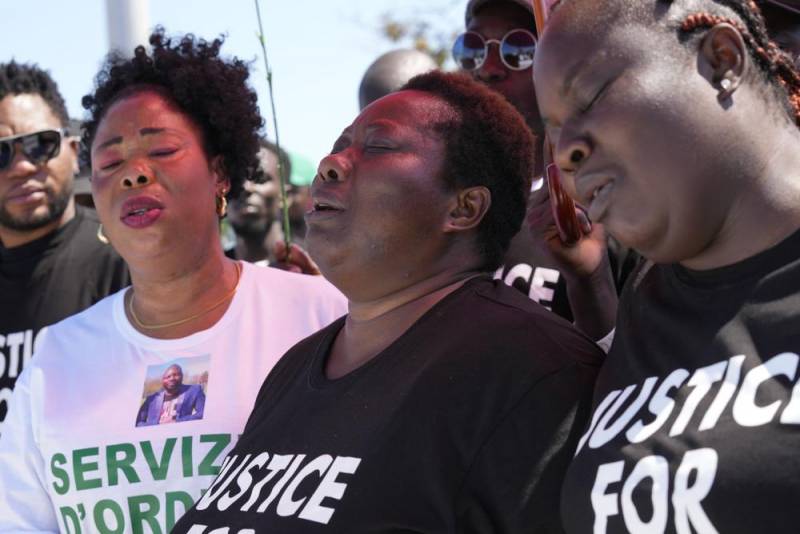 Nigerians  Engage In A March Of Protest After A  man Was Killed In Italy