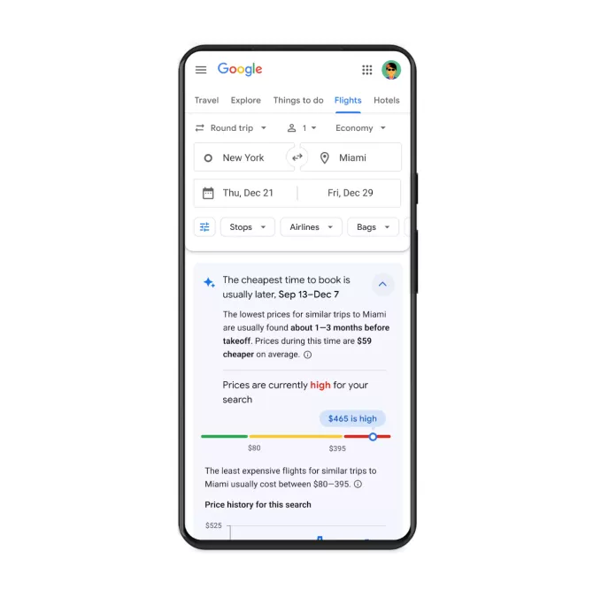 Google Flights will now tell you when it’s the cheapest time to book