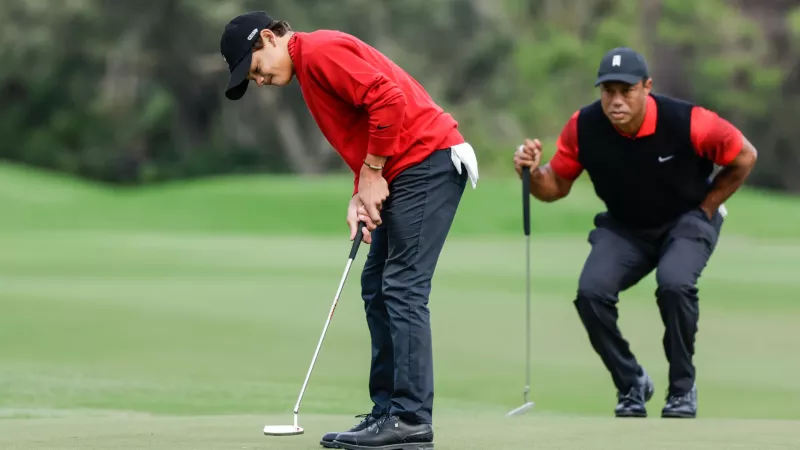 Tiger and Charlie Woods, PNC Championship Round 1