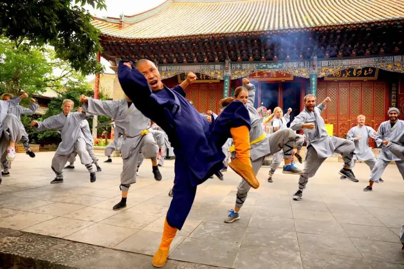 Inside the temple of the Shaolin Warrior Monks