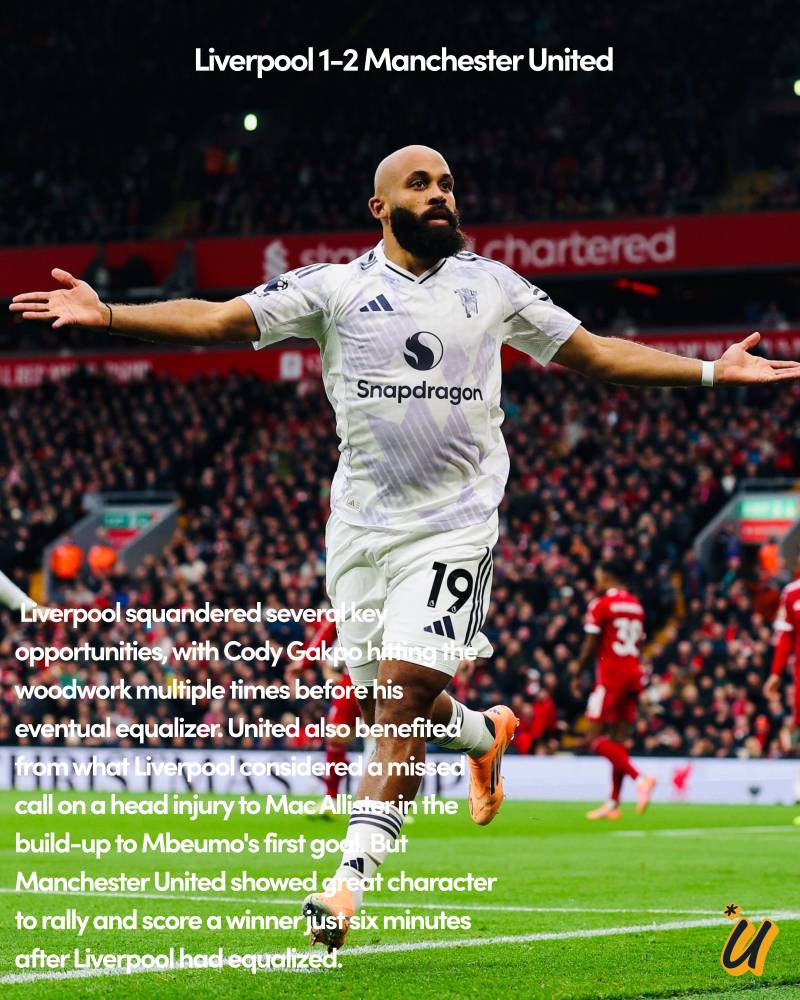 Liverpool 1-2 Manchester United