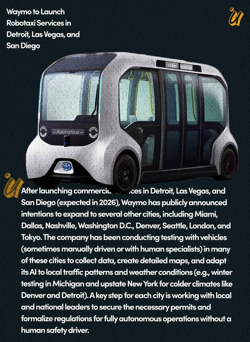 Waymo expand ride services in U.S. cities in 2026