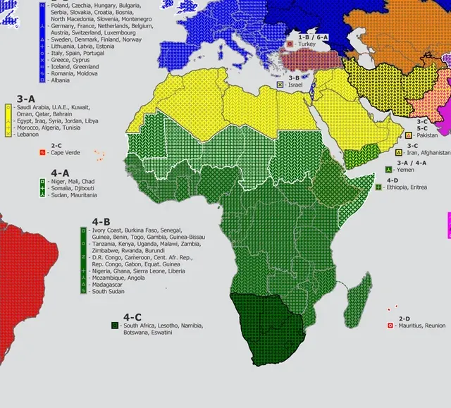 9 African Countries - Differences Word