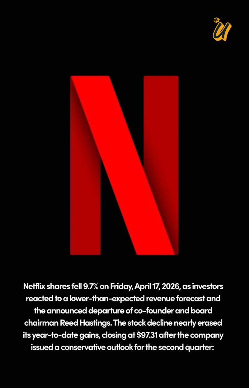 Netflix Drops After Forecast; Reed Hastings Exits